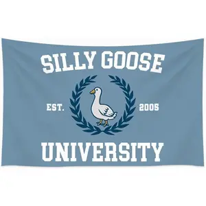 Silly Goose University Wall Tapestry 60x40in, Dorm Decor For College Girls, College Tapestry, Funny Tapestry Banner Lightweight Cotton Linen Decorative Hanging