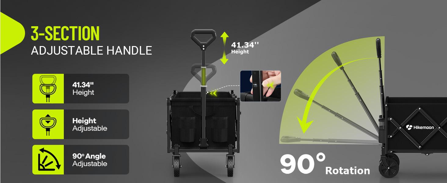 Hikemoon Collapsible Gardening Wagon Cart - 360 lbs Capacity, 43" Extra Long, 360-Degree Wheels, Extended Tailgate, 14 lbs, 12-Month Coverage, Metal Frame, 150L Folding Pack, Portable Cargo Hauler for Grocery Shopping,Camping,Black&Pink, Swivel Hikemoon Collapsible Gardening Wagon Cart - 360 lbs Capacity, 43" Extra Long, 360-Degree Wheels, Extended Tailgate, 14 lbs, 12-Month Coverage, Metal Frame, 150L Folding Pack, Portable Cargo Hauler for Grocery Shopping,Camping,Black&Pink, Swivel