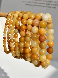 Natural Topaz Natural Stone Beaded Bracelet, Boho Style Beaded Bracelet for Women & Men, Fashion Jewelry for Party, Daily Decor, Trendy All-match & Exquisite Jewelry for Birthday Gift, Stackable Bracelets