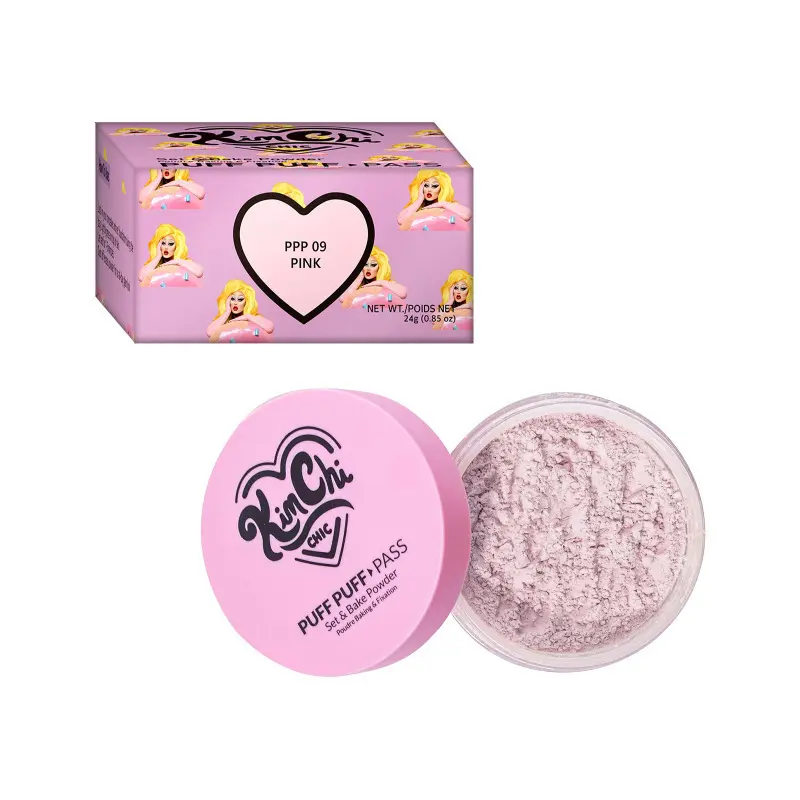 KimChi Chic Puff Puff Pass Bake Setting Powder, Rice & Vitamin E Infused Translucent Loose Powder, Lightweight Longwear Oil Control Matte Face Makeup Powder