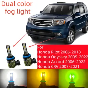 Dual Color Fog Light Bulbs for Honda Pilot Odyssey Accord CRV 2006-2020 White Lime Yellow DRL Upgrade