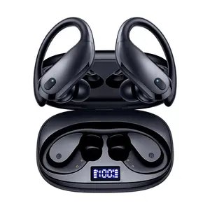TAGRY G17 Bluetooth Headphones Wireless Earbuds Over Ear Buds 90H Playback IPX7 Waterproof Sports Earphones Deep Bass with Wireless Charging Case & Dual LED Power Display Earhooks Headset for Workout/Running