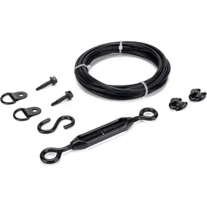 Durable Anti-Sag Gate Kits for Wooden Fence, Zinc Anti-Sagging Gate Support Cable Kit, Steel Fence Gate Wood Door Repair Kit for Outdoor Use, Black