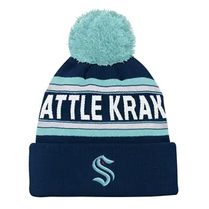 Seattle Kraken Wordmark Jacquard Cuff Youth Pom