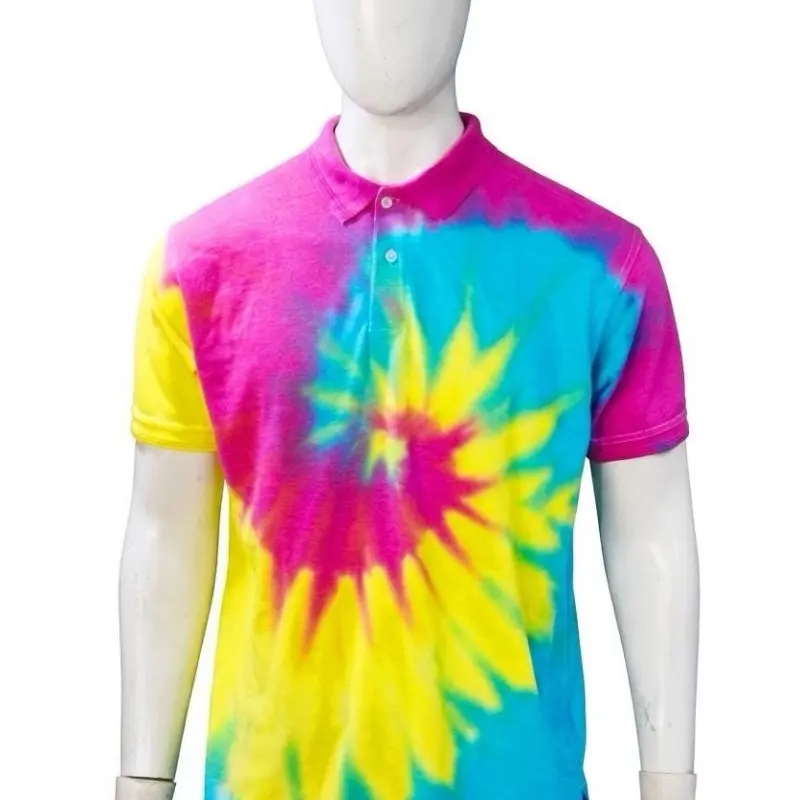 Custom Logo Polo Shirt, Tie Dye Business Uniforms, Sizes S-2XL
