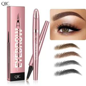 Waterproof Micro-Fork Eyebrow Pencil, Long-Lasting Brow Pen for Natural Hair-Like Strokes, Smudge-Proof Makeup Tool for Daily Use & Soft Glam