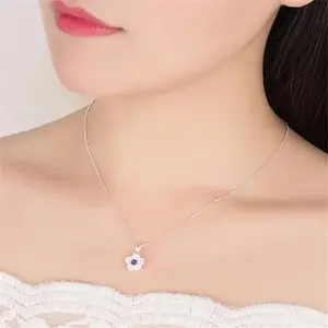 925 sterling silver new woman Brand Fashion Fresh Rose Handmade Cherry Necklace Pendant Cute Peach Pendant Luxury Jewelry hip-hop