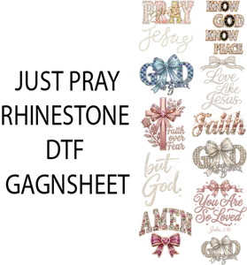 Just pray rhinestone dtf gangsheet for shirt making