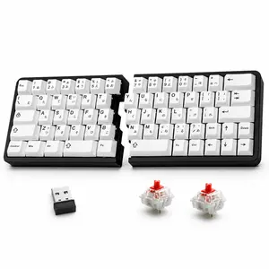 YIVU Split Mechanical  60% Wireless Ergonomic  2.4G Hot Swappable Red Switch QMK/Vial Custom Compact Gaming Office  for Mac Windows creamy mouse linear usb-c connectivity rechargeable rgb ultra light game laptop quiet in pad air elec fox linky 87 pro
