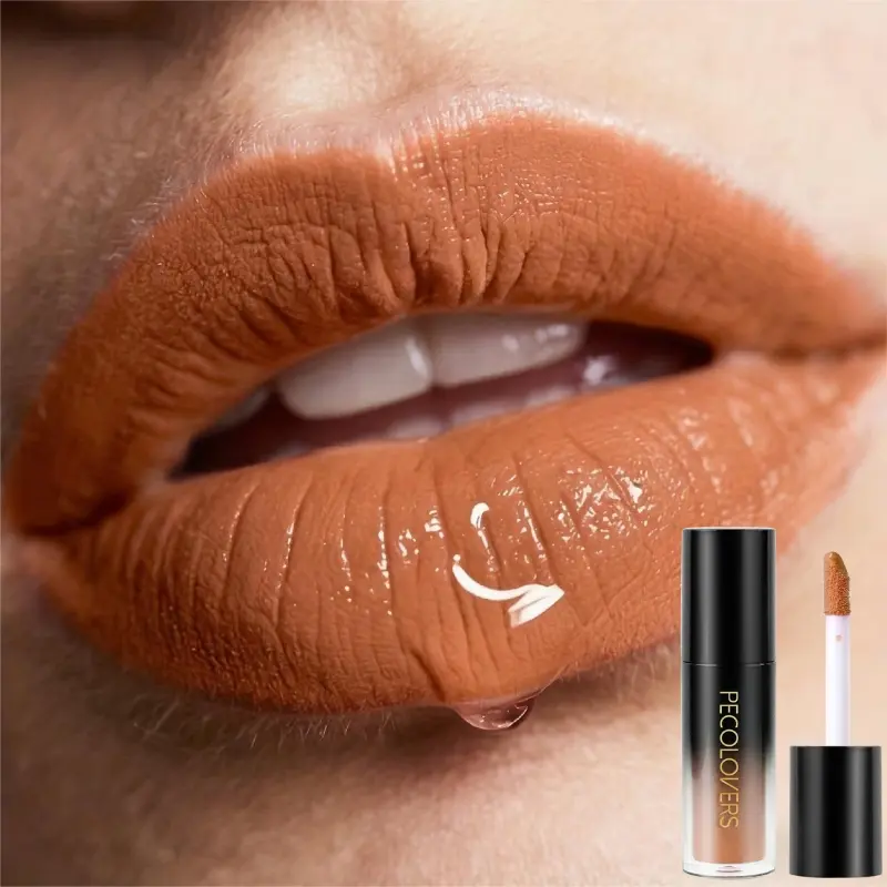 1PC Caramel Orange-Brown Matte Liquid Lipstick, Lip Product - Waterproof, Long-Lasting, Does Not Transfer, Velvet Texture Suitable for All Skin Tones, Must-Have for Girls - Enhances Autumn And Winter Outfits, Perfect for Valentine's Day Gifts