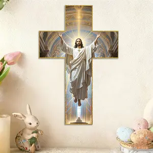Sacred Easter Cross Wall Art – Meaningful Resurrection Symbol for Easter Home Decoration, Religious Decoration, Durable Cross Ornament for Home Spaces, Ideal Easter Present for Believers, Add a Touch of Holiness to Your Easter Celebrations