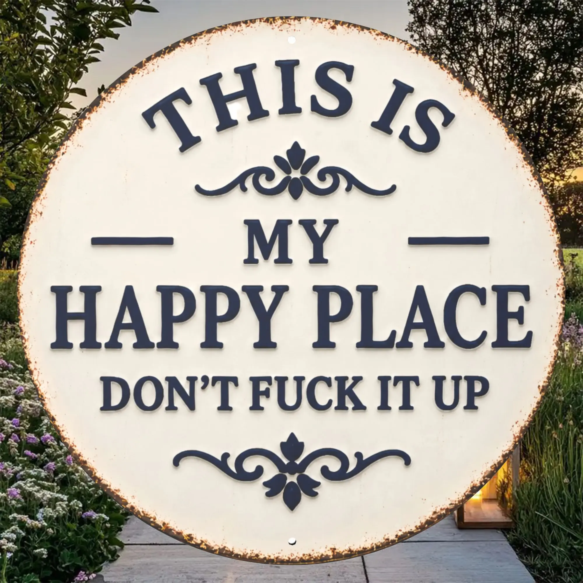 Welcome to My Happy Place Wall Decor Metal Sign | Farmhouse Home Wall Art Plaque | Unique Gift for Mom, Friends & Family | Bedroom, Kitchen, Bar Deco,SummerVibes，SummerWins ，DealsForYouDays