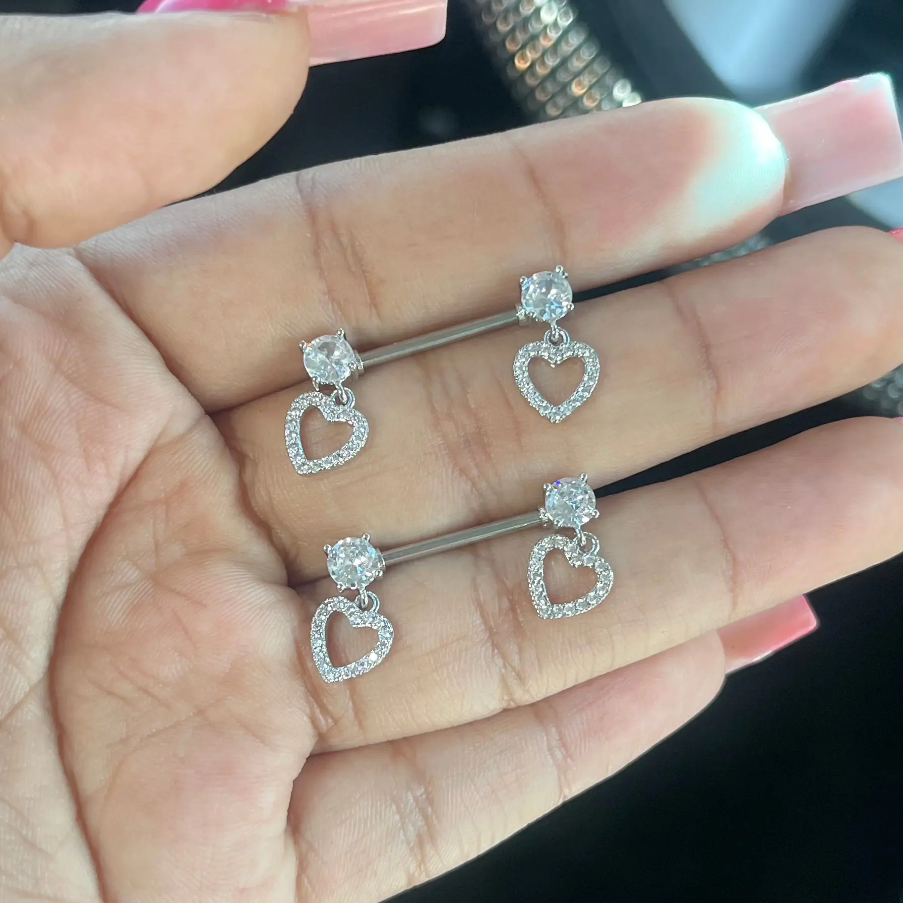 Heart Dangle Nipple Rings Heart Dangle Nipple Rings