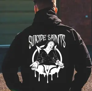 SUICIDE SAINTS Sexy Nun Vintage Black  T-shirt, hoodie unisex fashion, soft fabric, loose fit.