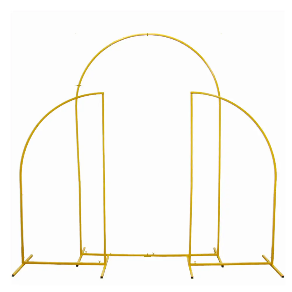 Metal Arch Backdrop Stand, Set of 3 Wedding Arched Frame  Stable Arched Background Stand for Wedding, Baby Shower, Birthday Party, Photography, Gold
