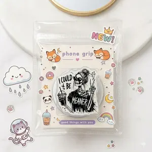 I Could Be Meaner Phone Grip – Fun Skeleton Girl Design, Cool Kawaii Phone Holder, Trendy Teen Gift
