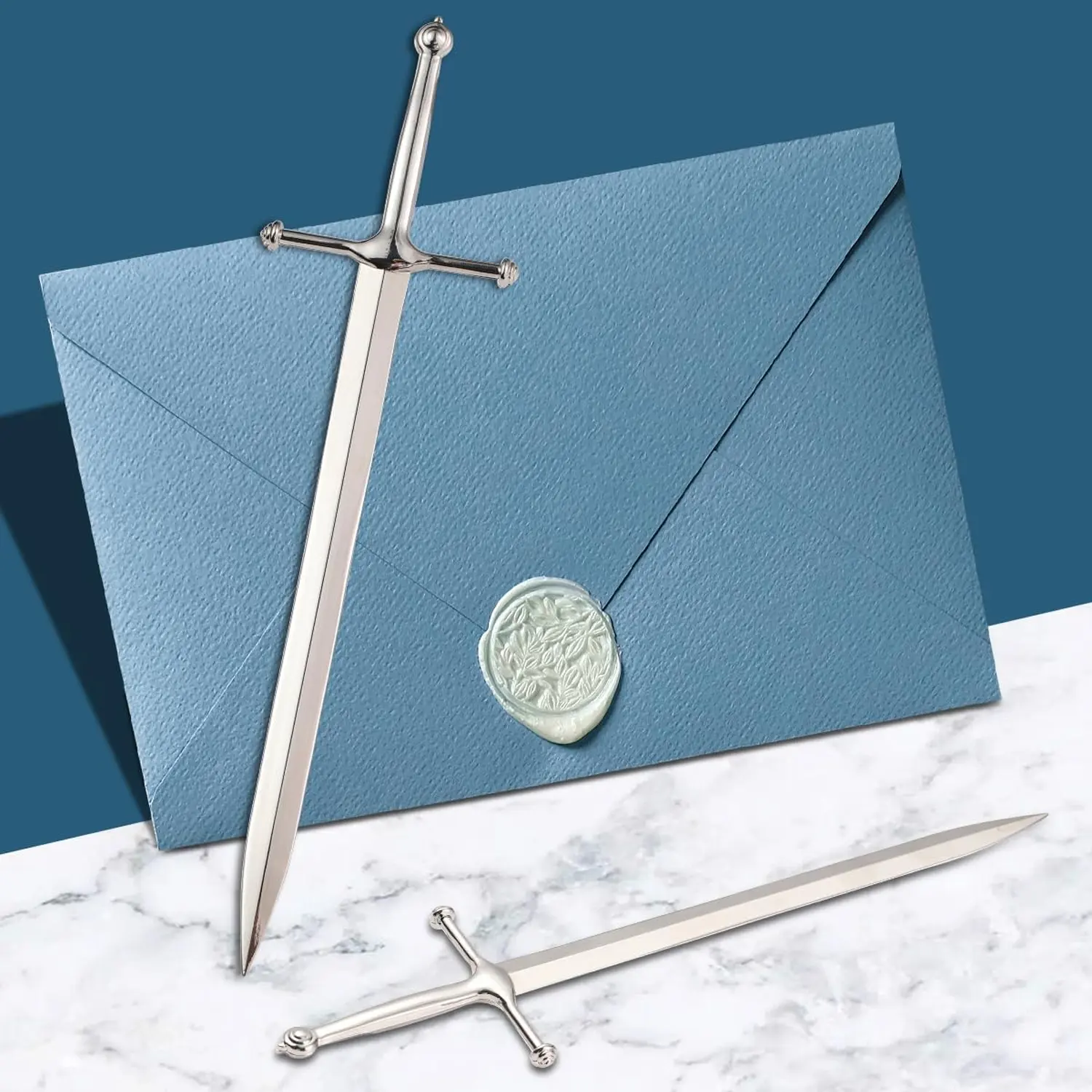 Vintage Silver Metal Letter Opener - 1 Count Office Cutting Supply, Elegant Style, Comfortable Grip, Rust-Resistant, Ergonomic & Safe Design, Easy to Carry, Long-Lasting Use, Office Accessories, Holiday Gift