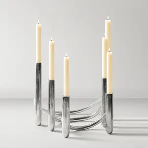 Z Gallerie Pillaro Taper Holder - Set of 3 Home Decoration Living Room Aluminium Light Candlestick