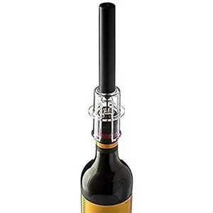 Brentwood   AIR PUMP WINE BOTTLE OPENER W/ FOIL CUTTER, VACUUM STOPPER, & AERATOR POURER Black