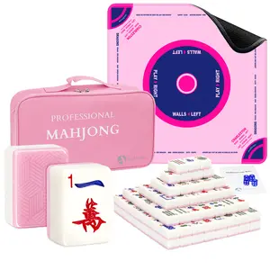 2026 American Mahjong Game Set with Mat, 166 Premium Pink Tiles, One Pink American Neoprene Mahjong Mat with Stroge Bag, Mahjong Tile Set