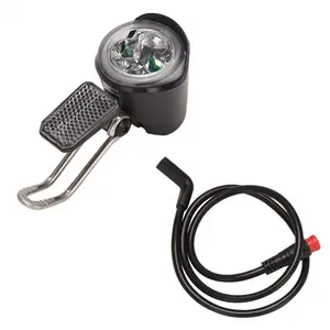 Bright E-Bike LED Front Headlight, 6V-60V Fit for City Cycling & Road Cycling, Waterproof Bicycle Light with 2-Pin Waterproof Connector
