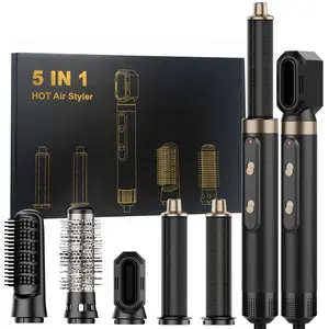 Premium Five-In-One Multifunctional Hair Dryer with Five Attachments, Air Styling Tool, Hair Styler, Dries & Styles Hair, Straightener & Curler