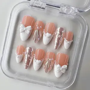 NailPhoria WHITE PARIS - Handmade Press-On Nails | Reusable, Salon-Quality, Long-Lasting, Glossy Design