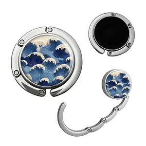 Great Wave Modern Simplified Compact Foldable Folding Purse Hook,Womens Bag Purse Hanger,Purse Holder Handbag Hanger Desk Table Bag Hooks for Women Bag