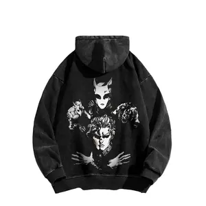 JoJo's Bizarre Adventure Killer Queen Themed American Washed Hoodie, Made in the USA | Premium Cotton Blend Street wear Style Hoodie | Relaxed Fit