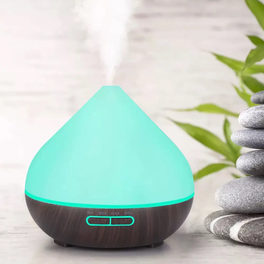 500ml Aromatherapy Diffuser with Remote  Ultrasonic Humidifier, 6 Oils & Color LED Lights