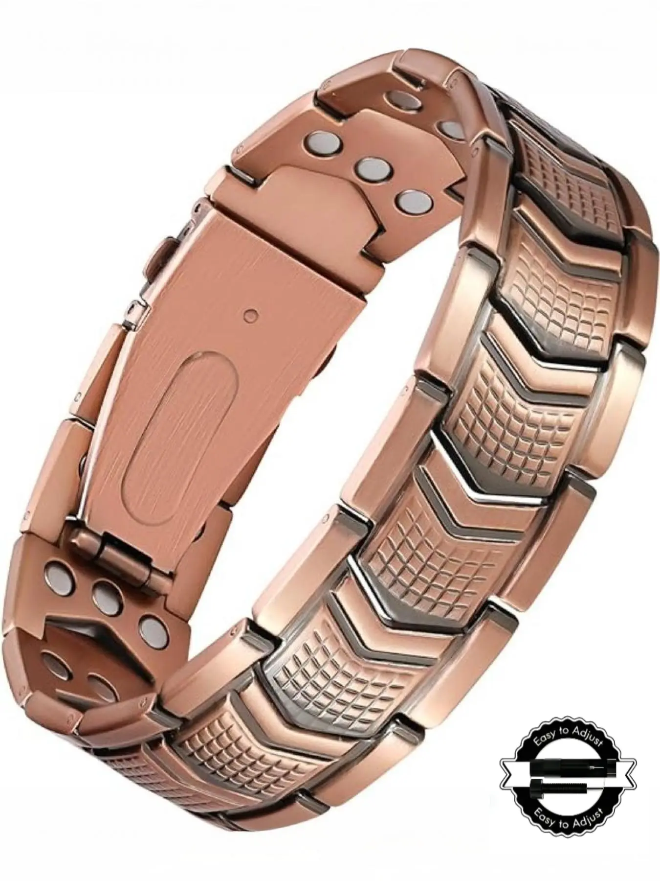 Men's Magnetic Bracelet, Adjustable Length, 3800 Gauss Magnet, High-Quality Folding Clasp, Romantic Gift for Boyfriend, Friend, Father, Adjustable Bracelets