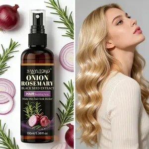 Onion Rosemary Strengthening Essential Spray, Hair Treatment Serum with Biotin and Onion Oil for Damaged Hair, Reduces Frizz, Enhances Shine and Scalp Health, Glossy, Plant Extract Haircare