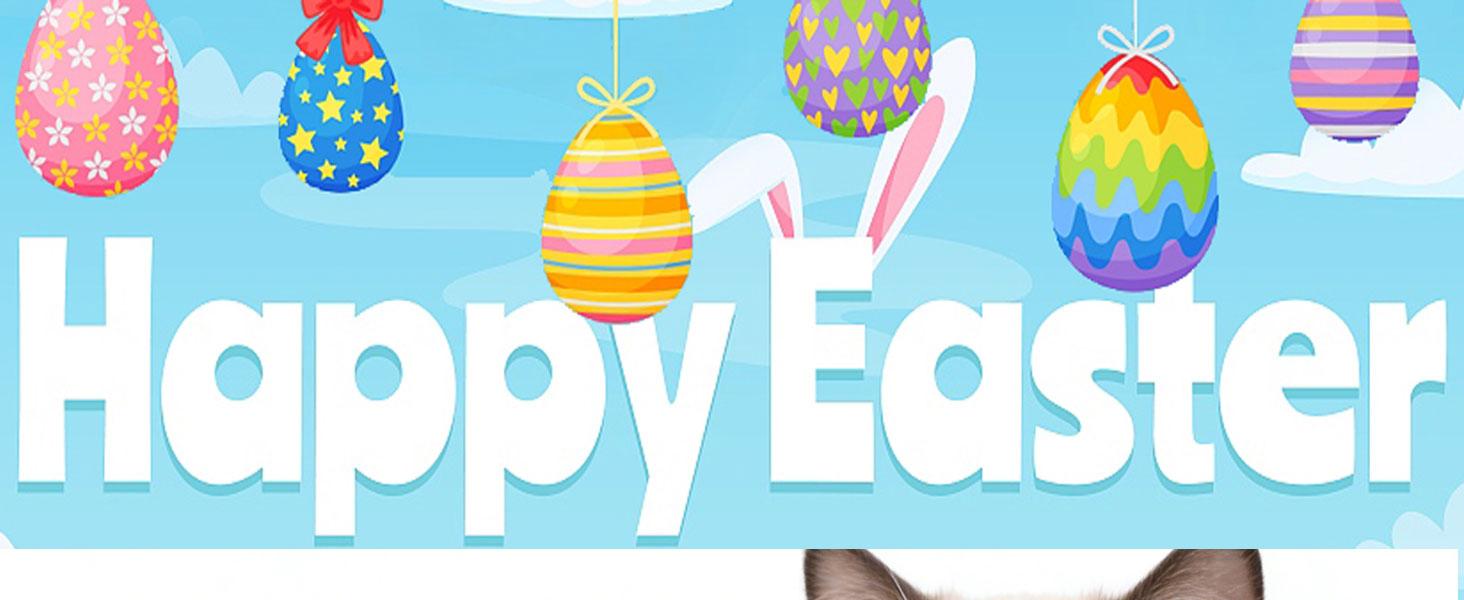 ARING PET 2 Pack Easter Cat Collars, Breakaway Kitten Collar with Bell and Charm - Easter Egg & Chick Pattern Accessory for Cute Girl Boy Cats