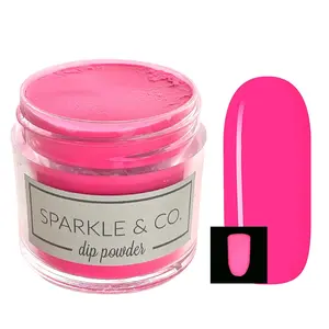 Sparkle & Co dp.79 Shocking Pink Glow 1 ounce Dip Powder For Nails - 1 Jar Lasts 20-25 Manis