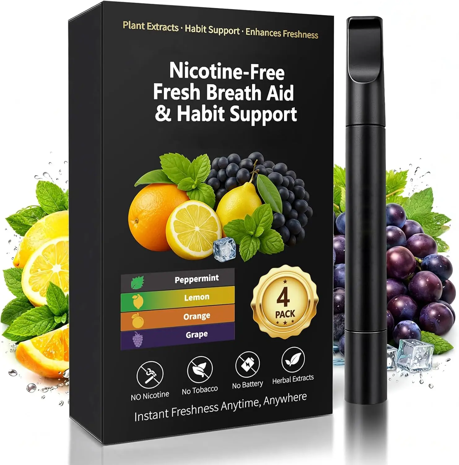Natural Herbal Aromatherapy Inhaler, Non-Electric Essential Oil Inhaler for Relaxation & Refreshing Scent, Portable for Home Office Trave