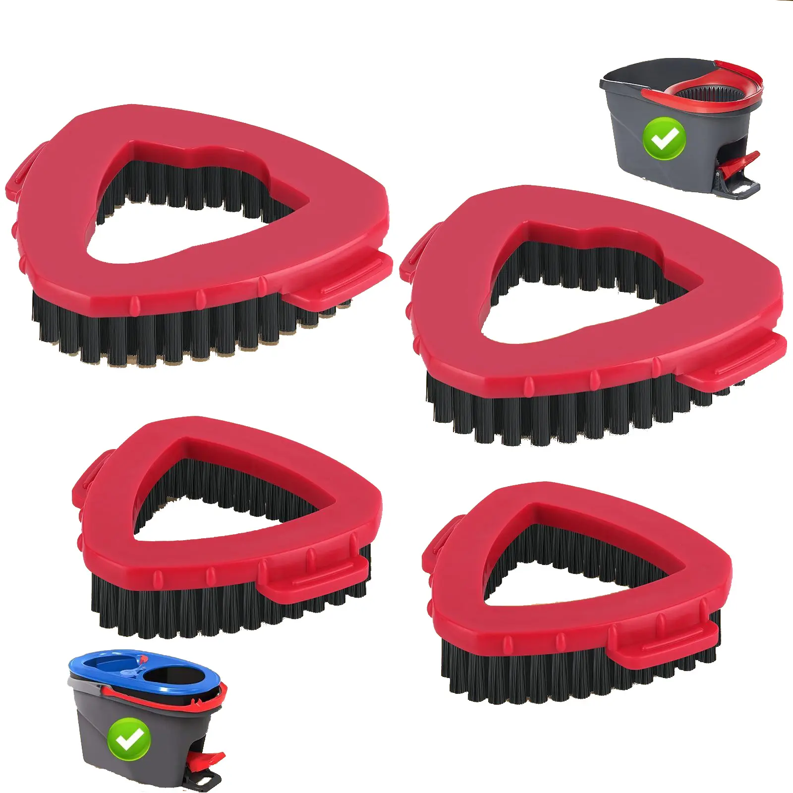 Spin Mop Scrub Brush Replacement Head Compatible with O-Cedar EasyWring 1 Tank System Hard Bristle Mop Brush for Bathroom Tile Floor Cleaning Supplies