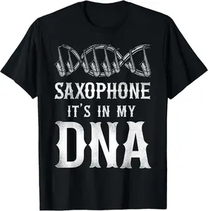 Saxophone Saxophone It's In My Dna Unisex T-Shirt Cotton Menswear Man Classic