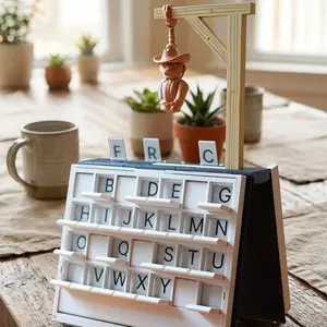 Magnetic Hangman Book Game, Hidden Cowboy Word Puzzle, 3D Printed Travel Set, Falling Figure Action, Magnetic Alphabet Maze, Educational Family Gift & Decor
