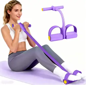 Pedal Resistance Bands with Handles, Durable 8-Tubes Multifunction Pedal Resistance Band, Natural Rubber Foot Pedal Resistance Bands, Resistance Bands for Abdomen, Waist, Arm, Leg full-body home workout rope