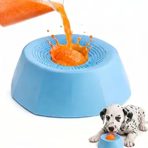 Slow feeder for dogs and cats non slip base interactive rolling ball licking mat promotes digestion cleans tongue and teeth relieves anxiety easy to clean durable pet bowl puzzle toys for liquid treats lick
