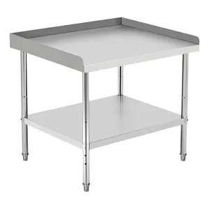 GARVEE Stainless Steel Equipment Grill Stand Table 36x28x30 Inch with 400 Lbs Capacity, NSF Certified, Adjustable Legs, and 2-Inch Edge Baffle for Commercial and Home Kitchen Use