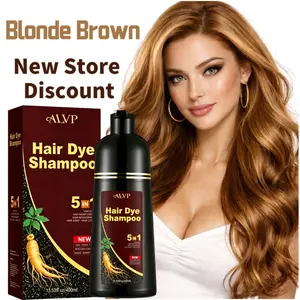 ALVP 2026 New Hair Trends  Wine Red 5-in-1Hair Dye Shampoo | Gray Coverage | Nourishing &Long Lasting Instant Herbal Ginseng color temporaryhairdye curly Dark Brown Haircare Hair Coloring Wax