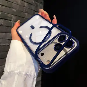 Process Upgraded iPhone 17 Pro Case, Magnetic Protective Case with Ergonomic Comfort Grip, New Magnetic Icon Process Scratch-Resistant Aesthetic, Hidden Foldable Metal Bracket Kickstand, Camera Lens Cover, MagSafe Compatible, Phone-Necessity Elegant