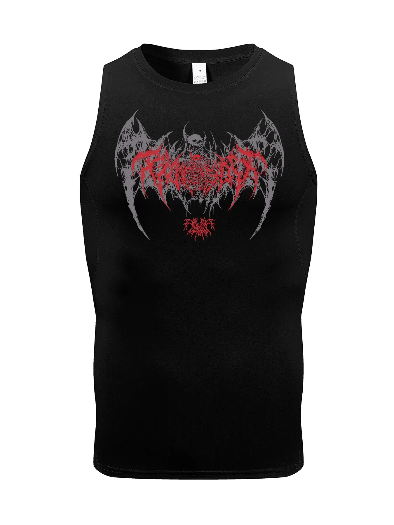 Men's Skull & Wing Print Tank Top, Quick Drying Breathable Sleeveless Tee, Men's Top for Basketball Running Fitness Training, Breathable Vest, Workout Sleeveless, Sports Tank Tops