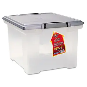 Stx Portable File Tote w/Locking Handle Storage Box Letter/Legal Clear