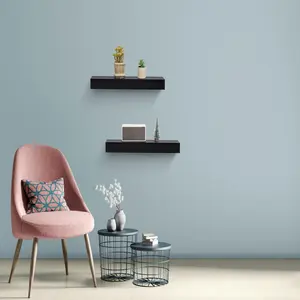 Floating Shelves 18.11 Wall-Mounted Wooden Shelves for Bathroom, Bedroom, Living Room, Kitchen, Hanging Shelf for Book Storage and Decoration with Invisible Brackets, Black