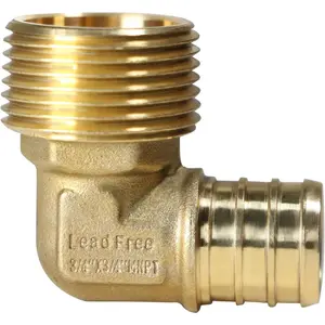 5 count Barb Crimp 3/4 Inch Pex Male Elbow, 3/4 Inch Pex Male Threaded Elbow
