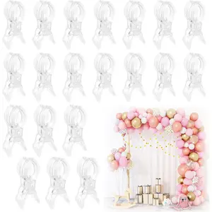 20 Pack 3.5" Spring Clamps, Clear Balloon Arch Clips, Backdrop Clips Clamps, Heavy Duty Balloon Arch Clamping Clips for Party, Birthday, Wedding Decor & Photography Studio, Outdoor & Indoor Use