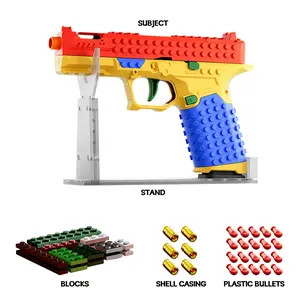 Assembled Building Blocks Soft Bullet Gun, Suitable for Multiplayer Outdoor Cooperative Games, Team Challenges and Festival Gifts
