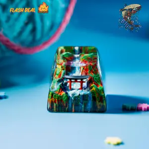 Handmade Torii Gate Autumn Artisan Keycap – Custom Resin Keycap for Mechanical Keyboards, Mecha-Inspired Collectible, Gamer Gift & Desk Accessory